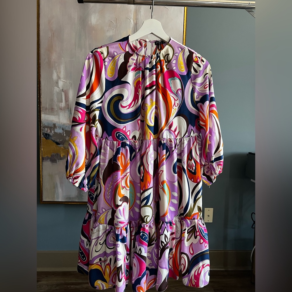 Colorful Patterned 70s Dress